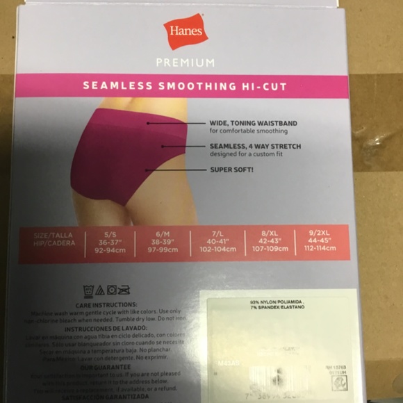 Hanes size 6 medium  hi cut seamless smoothing panties - Picture 2 of 2
